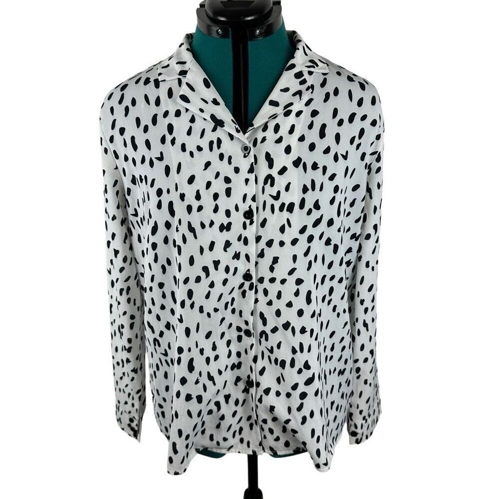 Amazon black polka dot blouse - size L